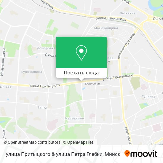 Карта улица Притыцкого & улица Петра Глебки