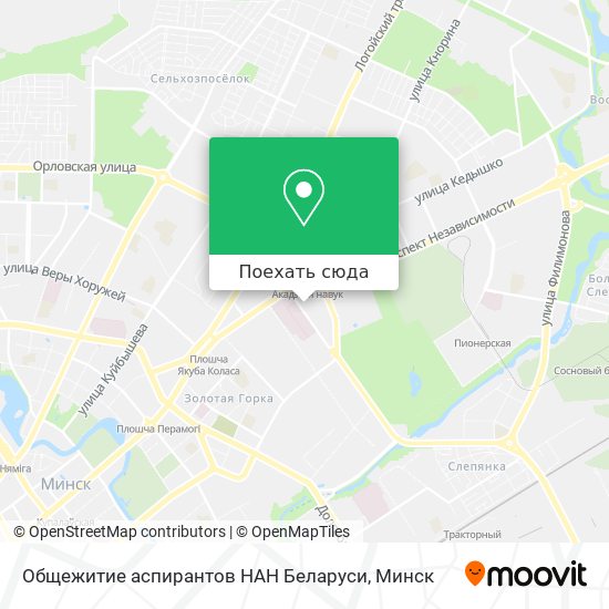 Карта Общежитие аспирантов НАН Беларуси