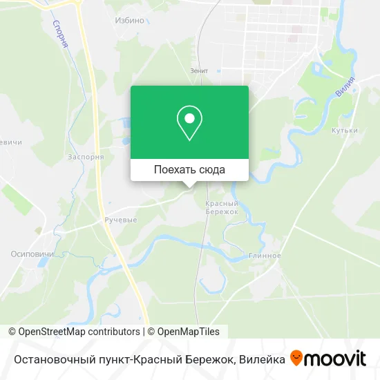 Карта Остановочный пункт-Красный Бережок