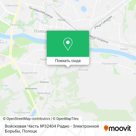 Карта Войсковая Часть №32404 Радио - Электронной Борьбы
