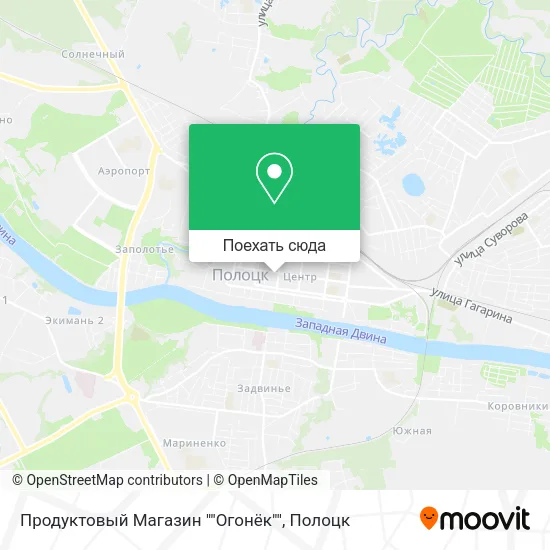 Карта Продуктовый Магазин ""Огонёк""