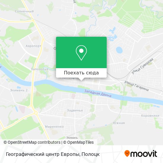 Карта Географический центр Европы