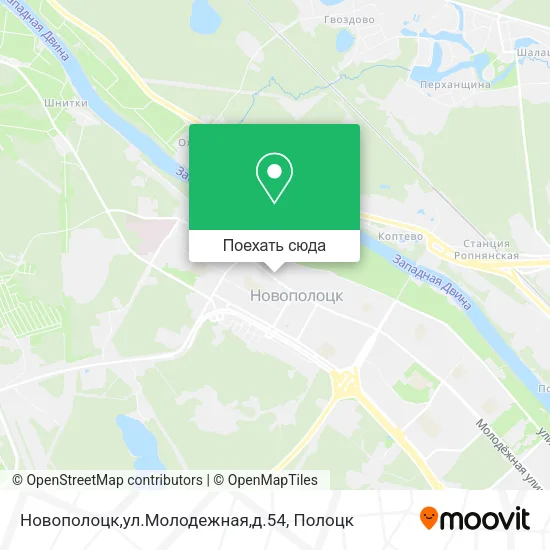 Карта Новополоцк,ул.Молодежная,д.54