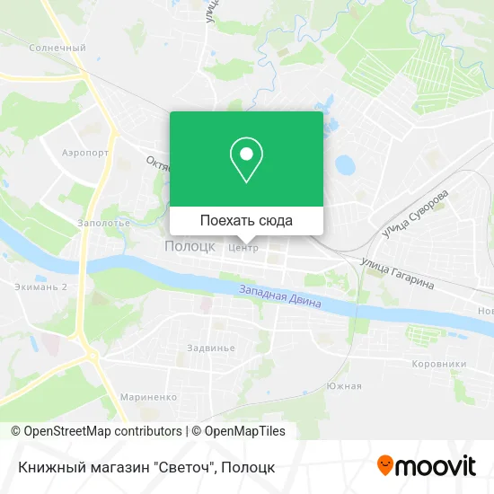 Карта Книжный магазин "Светоч"