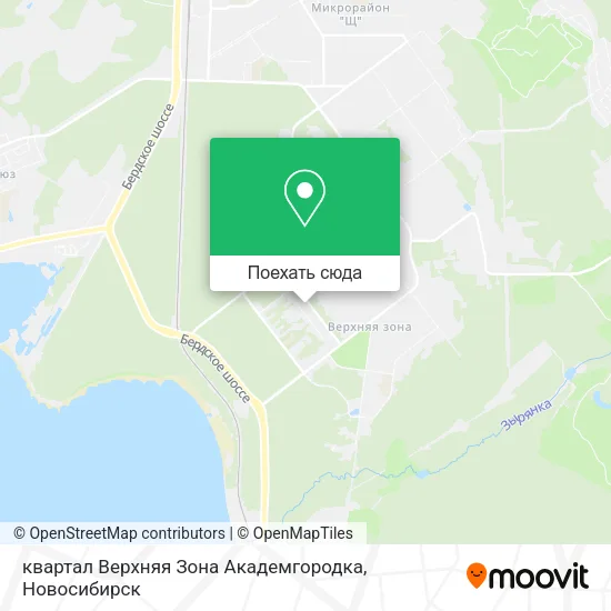 Карта квартал Верхняя Зона Академгородка