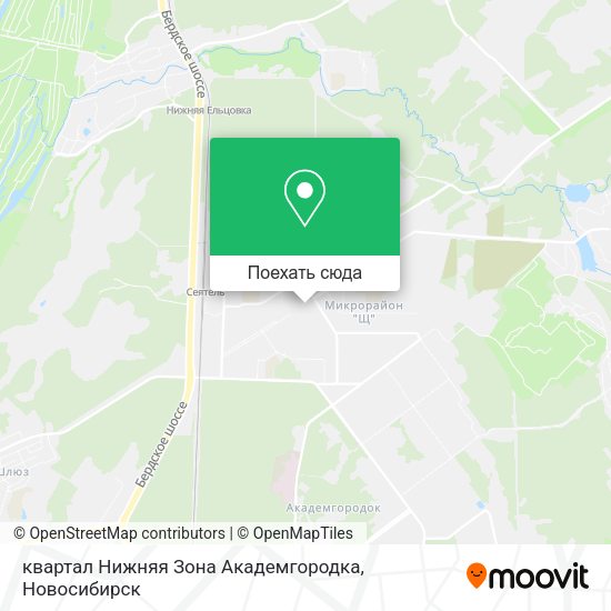 Карта квартал Нижняя Зона Академгородка