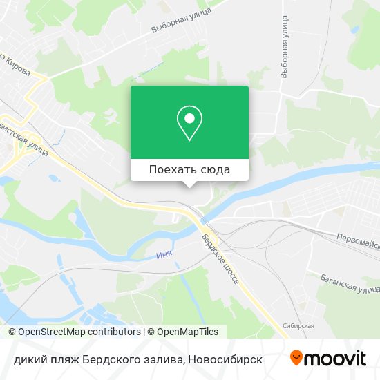 Карта дикий пляж Бердского залива