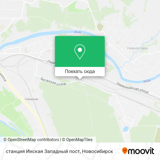 Карта станция Инская Западный пост