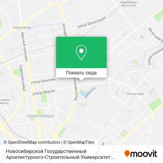 Карта Новосибирской Государственный Архитектурного-Строительный Университет (Сибстрин)