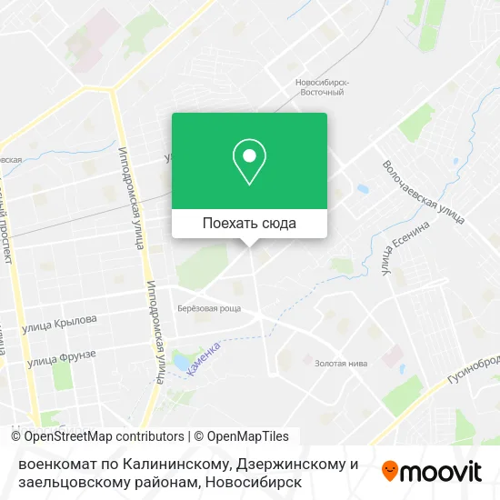 Карта военкомат по Калининскому, Дзержинскому и заельцовскому районам