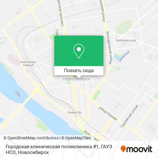 Карта Городская клиническая поликлиника #1, ГАУЗ НСО