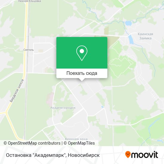 Карта Остановка "Академпарк"