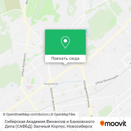 Карта Сибирская Академия Финансов и Банковского Дела (САФБД) Заочный Корпус