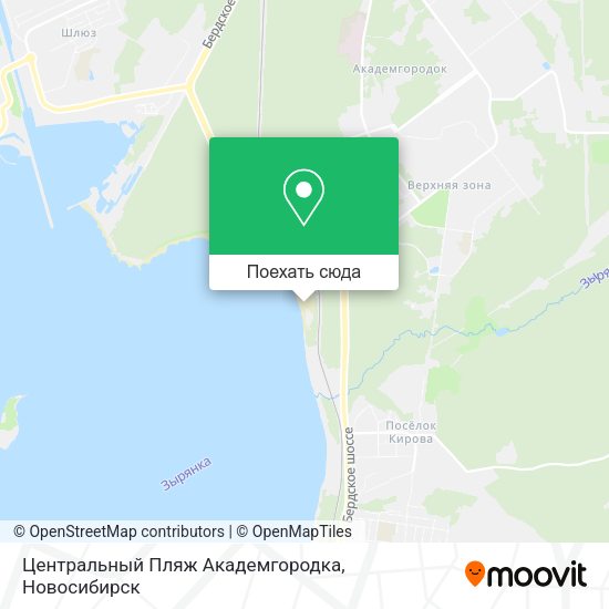 Карта Центральный Пляж Академгородка