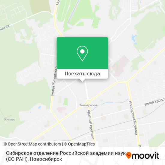 Карта Сибирское отделение Российской академии наук (СО РАН)