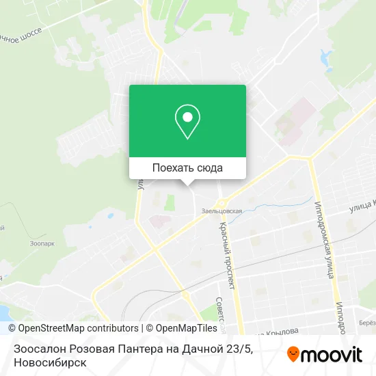 Карта Зоосалон Розовая Пантера на Дачной 23 / 5