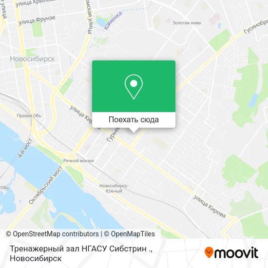 Карта Тренажерный зал НГАСУ  Сибстрин .