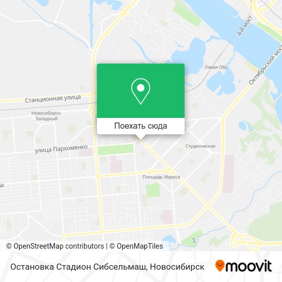 Карта Остановка  Стадион Сибсельмаш