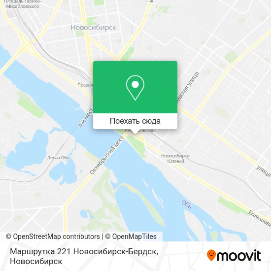 Карта Маршрутка 221 Новосибирск-Бердск