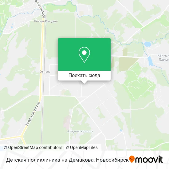 Карта Детская поликлиника на Демакова