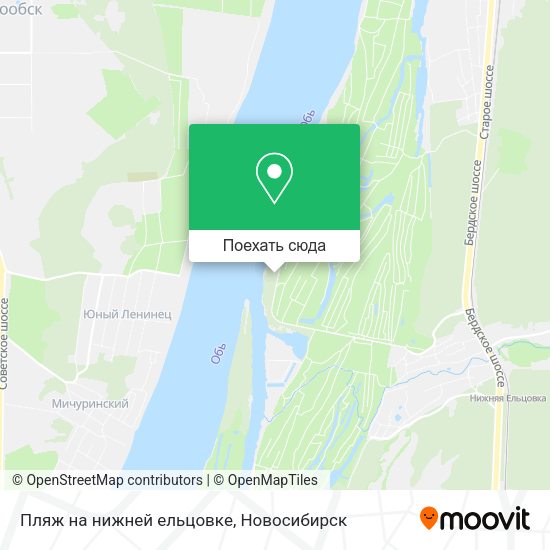 Карта Пляж на нижней ельцовке