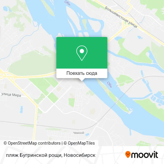 Карта пляж Бугринской рощи