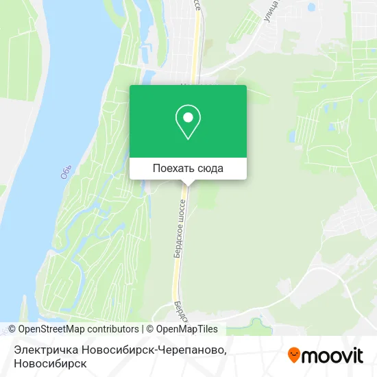 Карта Электричка Новосибирск-Черепаново