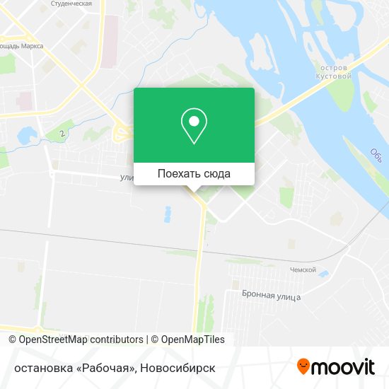 Карта остановка «Рабочая»