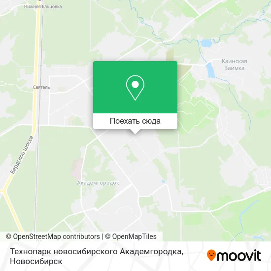 Карта Технопарк новосибирского Академгородка