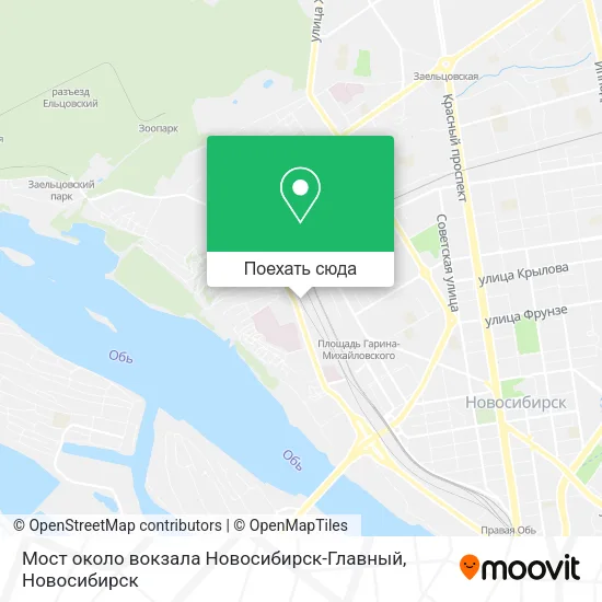 Карта Мост около вокзала Новосибирск-Главный