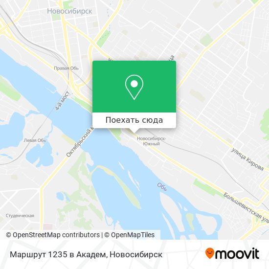 Карта Маршрут 1235 в Академ