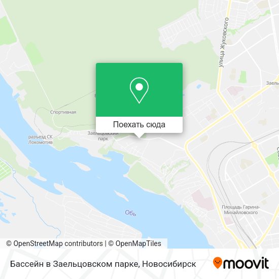Карта Бассейн в Заельцовском парке