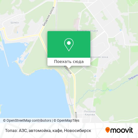 Карта Топаз: АЗС, автомойка, кафе