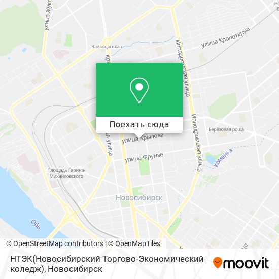Карта НТЭК(Новосибирский Торгово-Экономический коледж)