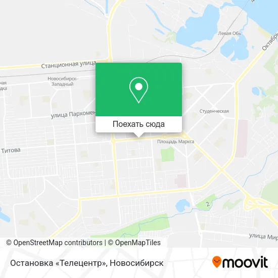 Карта Остановка «Телецентр»