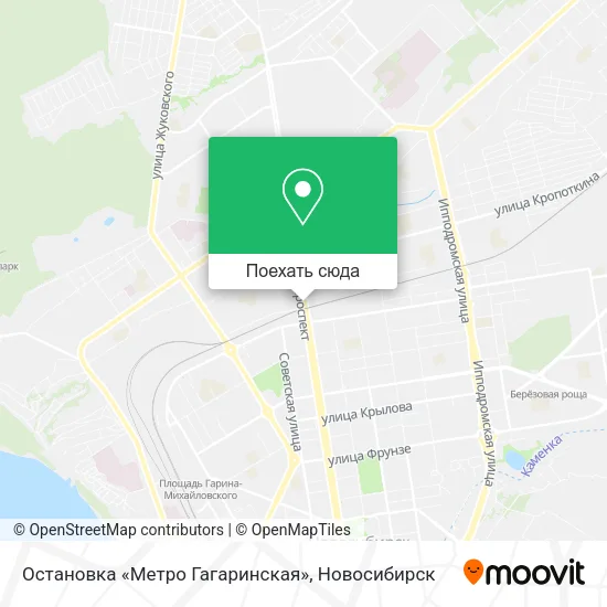 Карта Остановка «Метро Гагаринская»