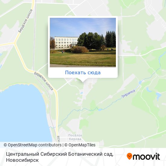 Карта Центральный Сибирский Ботанический сад