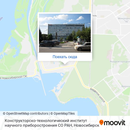 Карта Конструкторско-технологический институт научного приборостроения СО РАН