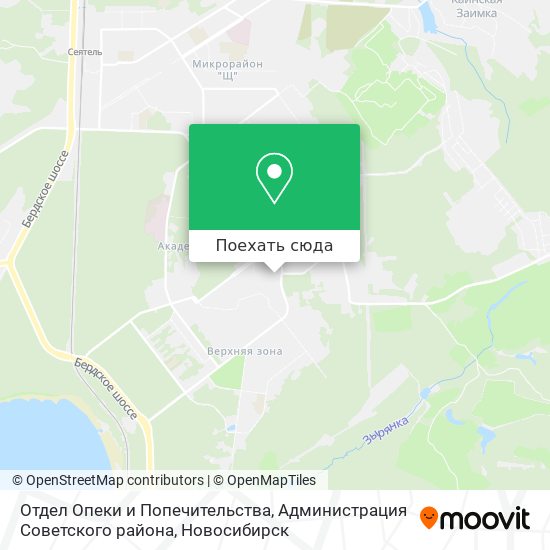 Карта Отдел Опеки и Попечительства, Администрация Советского района