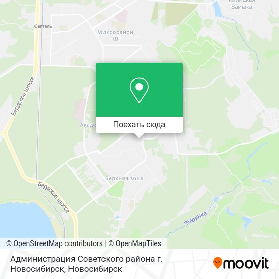 Карта Администрация Советского района г. Новосибирск