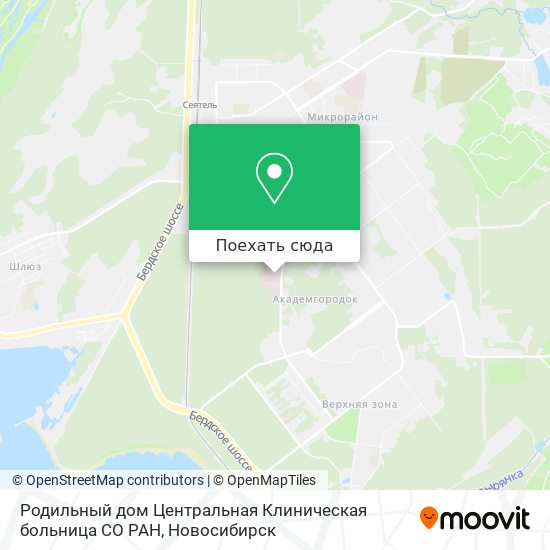 Карта Родильный дом Центральная Клиническая больница СО РАН