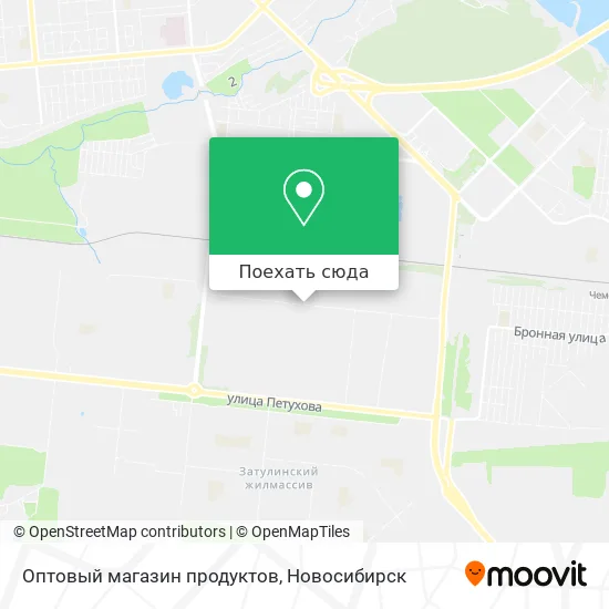 Карта Оптовый магазин продуктов
