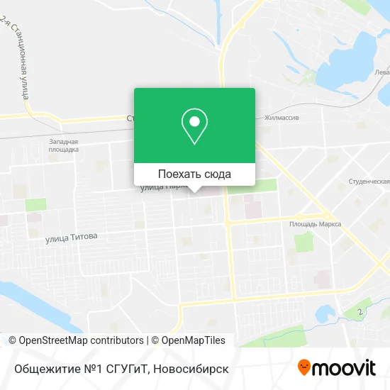 Карта Общежитие №1 СГУГиТ