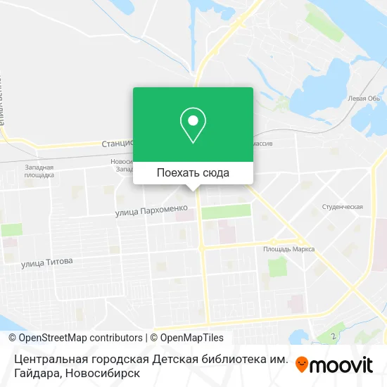 Карта Центральная городская Детская библиотека им. Гайдара