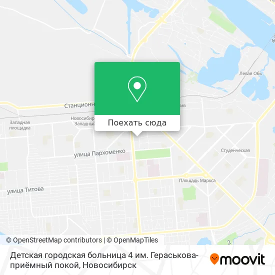 Карта Детская городская больница 4 им. Гераськова-приёмный покой