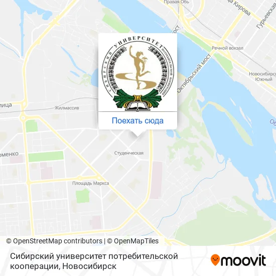 Карта Сибирский университет потребительской кооперации