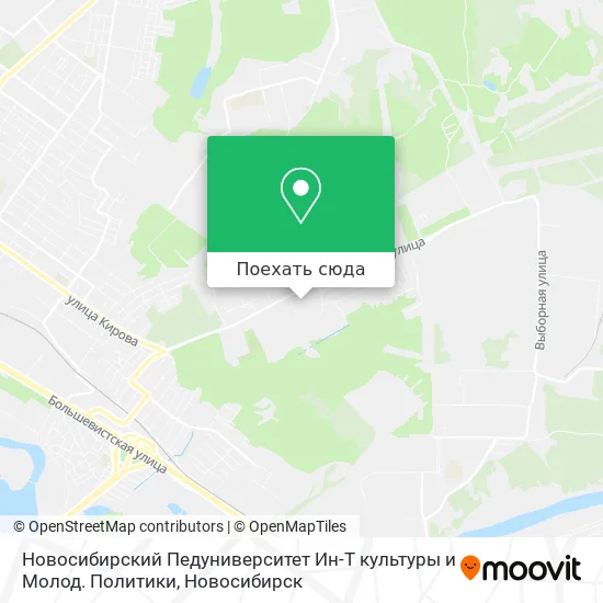 Карта Новосибирский Педуниверситет Ин-Т культуры и Молод. Политики