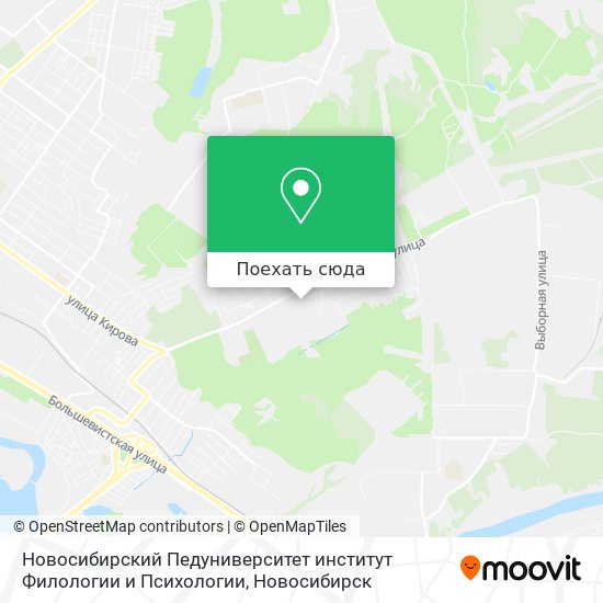 Карта Новосибирский Педуниверситет институт Филологии и Психологии