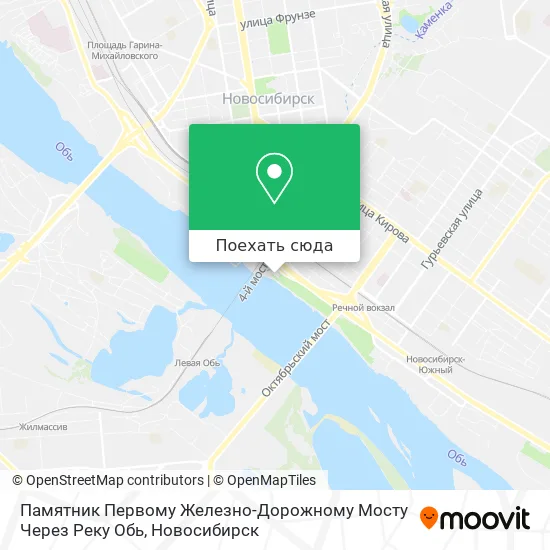 Карта Памятник Первому Железно-Дорожному Мосту Через Реку Обь