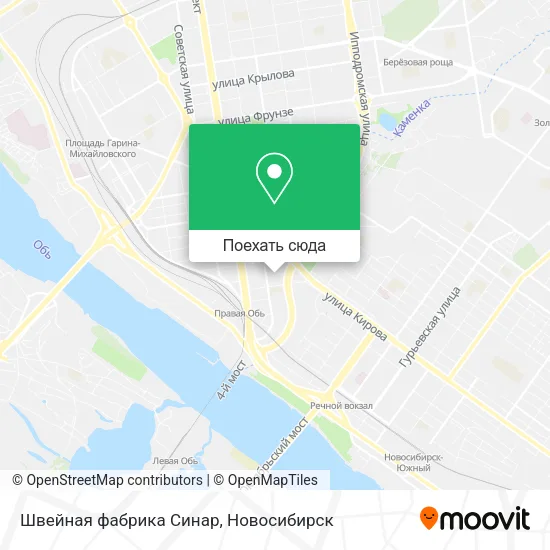 Карта Швейная фабрика Синар